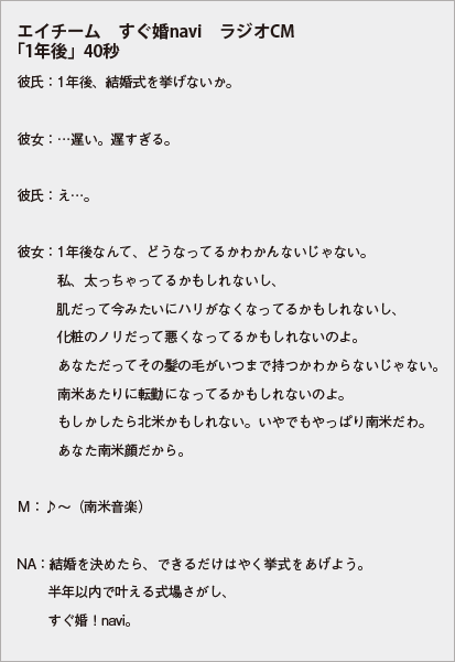 株式会社 エイチーム エイチーム すぐ婚 ｎａｖｉ 1年後 篇 40秒